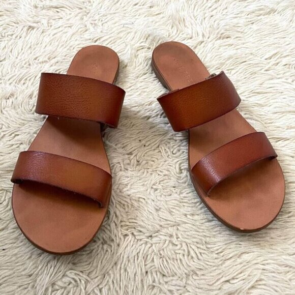 Flat Brown 2-Strap Sandals - 5 - Picture 3 of 4